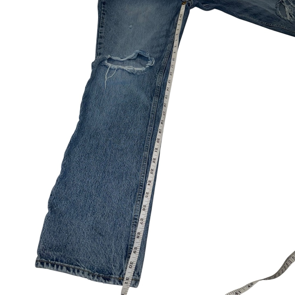 Good American GNIC0999T Distressed 100% Cotton Straight Leg Jeans | Size 6 / 28 - Picture 11 of 17